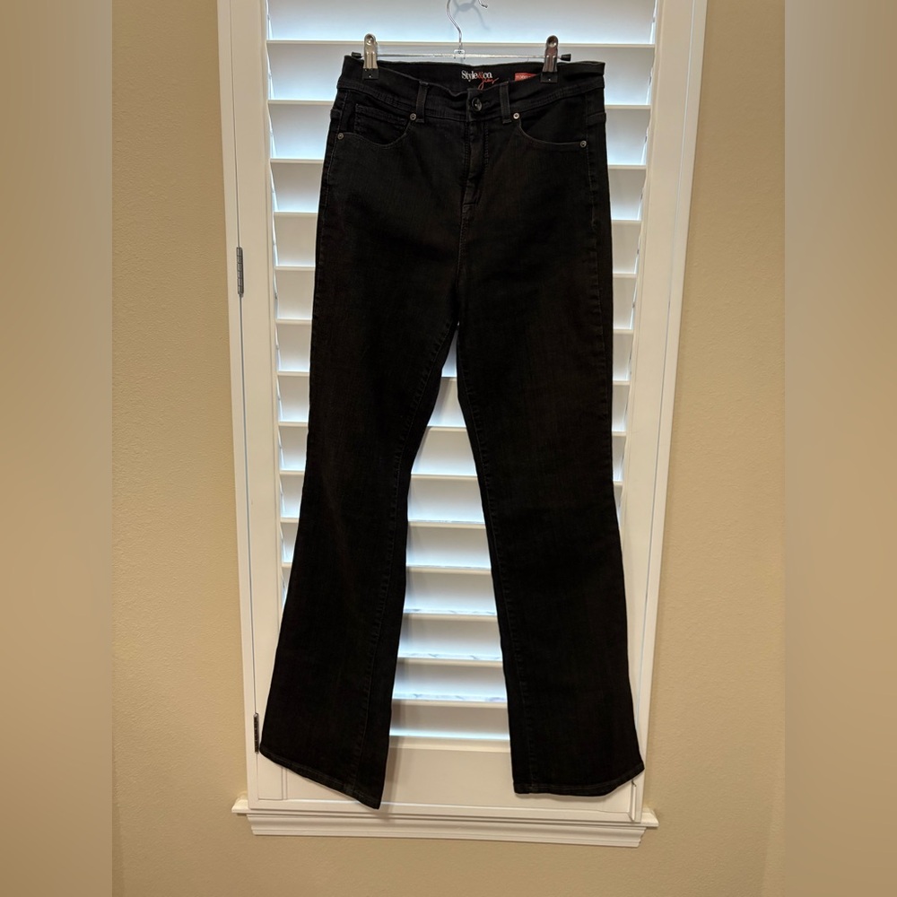 Style & Co. Women's Black Flare Jeans w/Tummy Control